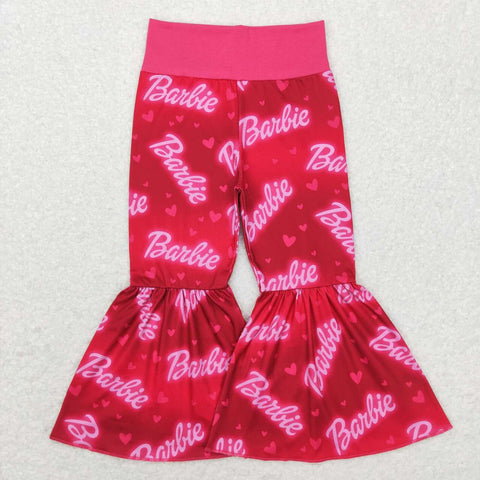 P0275 toddler girl clothes hot pink bell bottom flare pant