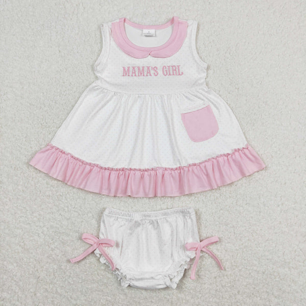 GBO0280 baby girl clothes mama's pink girl embroidery girl summer bummies sets