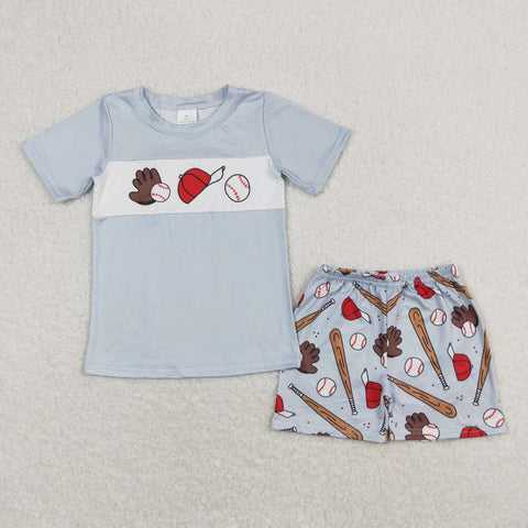 BSSO0705 RTS baby boy clothes baseball toddler boy summer outfit (print svg)