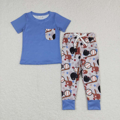 BSPO0164 toddler boy clothes baseball boy winter pajamas set