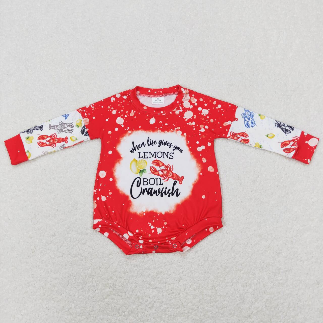 LR0875 baby girl clothes crawfish red girl winter bubble
