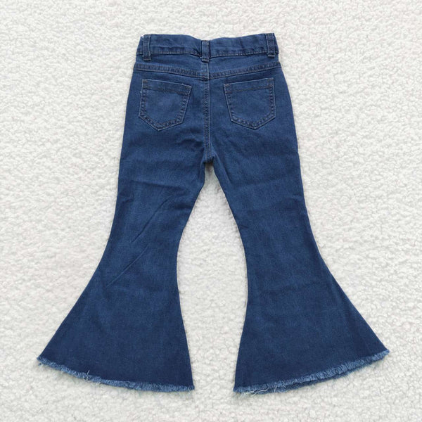 P0126 kids clothes girls bell bottom jeans flare pant