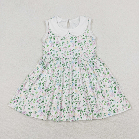 GSD0885 RTS toddler clothes floral baby girl summer dress summer twirl dress