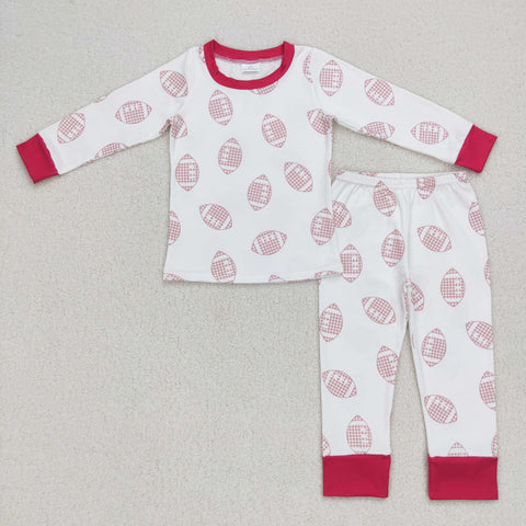 GLP0793 toddler girl clothes football girl winter pajamas set 1