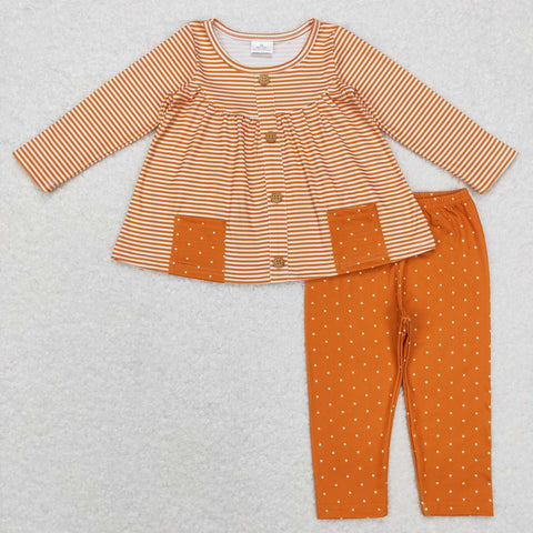 GLP0993 toddler girl clothes stripe pocket outfit girl winter outfit