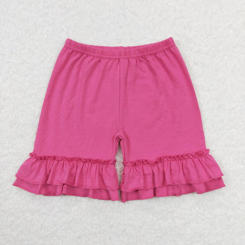 SS0281 RTS toddler girl summer cotton hot pink girl summer shorts bottom
