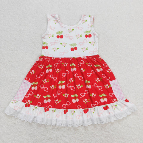 GSD0889 RTS toddler clothes strawberry baby girl summer dress