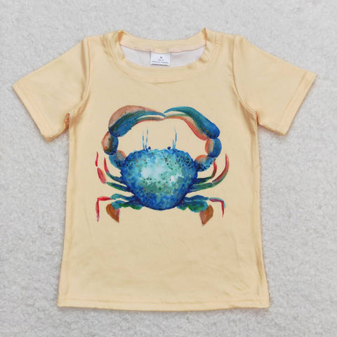 BT0612  RTS baby boy clothes crab mallard boy summer tshirt