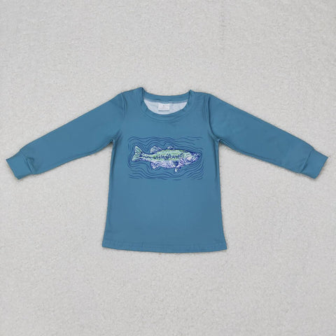 BT0394 baby boy clothes boy fish winter shirt