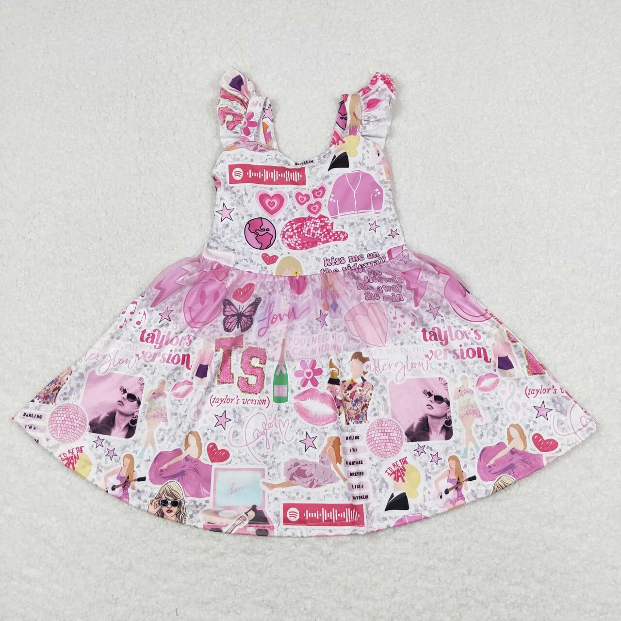 GSD0691 RTS baby girl clothes twirl dress girl taylor pink summer dress