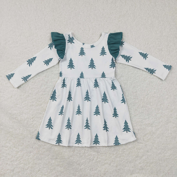 GLD0440 toddler girl clothes tree girl christmas dress