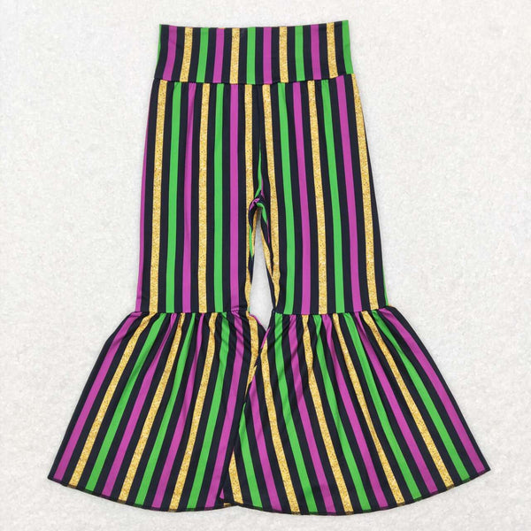 P0405 baby girl clothes mardi girl gras bell bottom pant flare pant