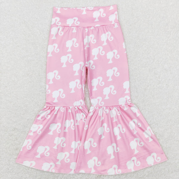 P0264 toddler girl clothes pink baby bell bottom flare pant