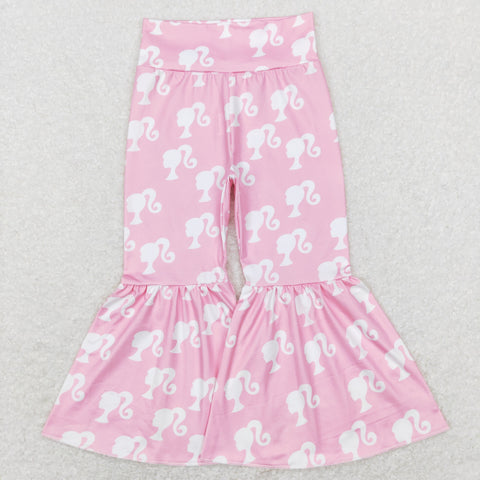 P0264 toddler girl clothes pink baby bell bottom flare pant