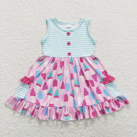 GSD0699 baby girl clothes ice cream girl summer dress toddler summer clothes