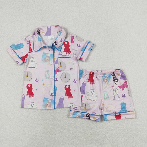 GSSO0678 RTS baby girl clothes 1989 singer toddler girl summer pajamas outfit