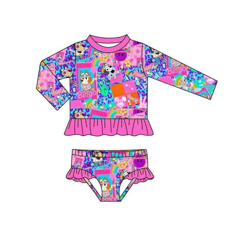 Order Deadline:7th Apr. Split order baby girl clothes cartoon dog girl summer swimsuit