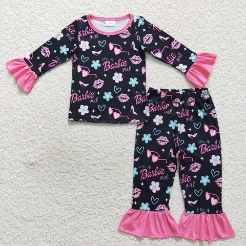 GLP0652 baby girl clothes girl winter pajamas set