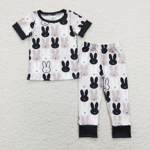 BSPO0317 baby boy clothes black bunny rabbit boy easter outfit