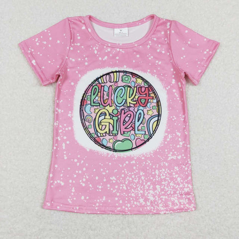 GT0375 baby girl clothes lucky girl tshirt St. Patrick's Day shirt