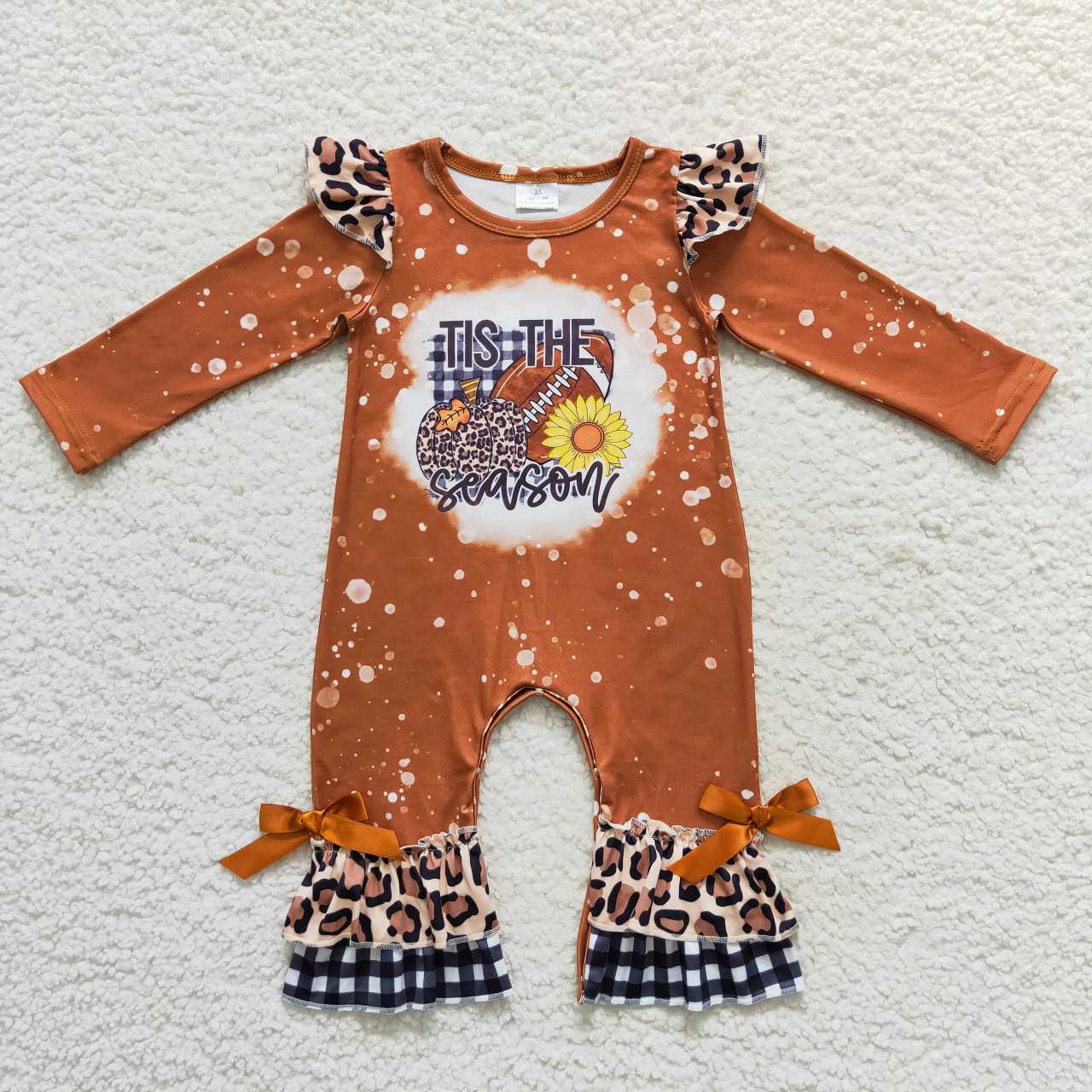LR0611 baby clothes football baby winter romper