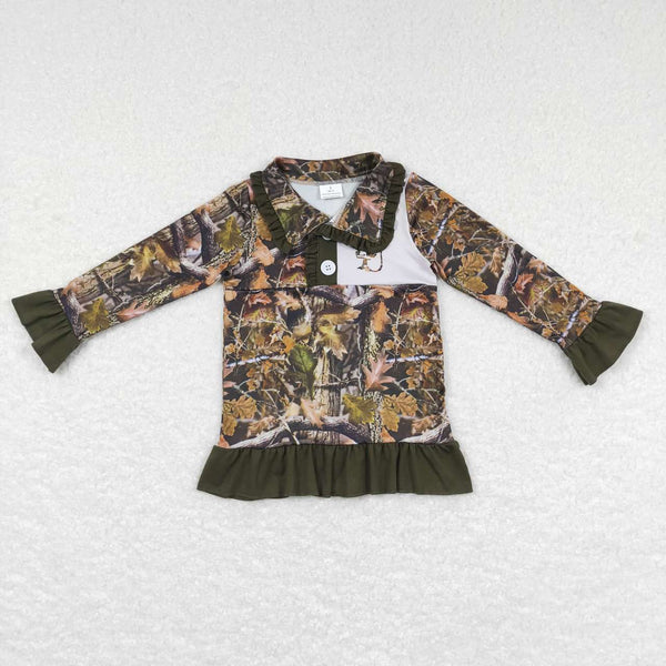 GT0311 toddler girl clothes hunting camo deer girl winter zipper top