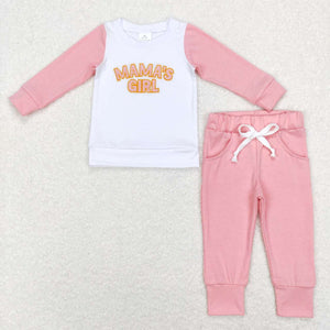 GLP1075 baby girl clothes cotton  embroidery girl winter outfit mama's girl set mother's day clothing set