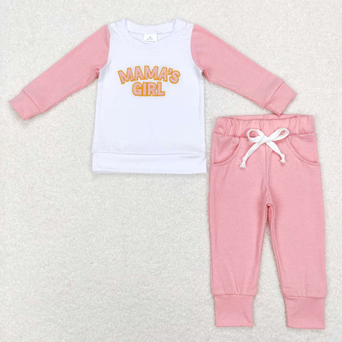 GLP1075 baby girl clothes cotton  embroidery girl winter outfit mama's girl set mother's day clothing set
