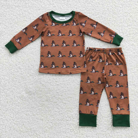 BLP0265 toddler boy clothes mallard duck boy winter pajamas set