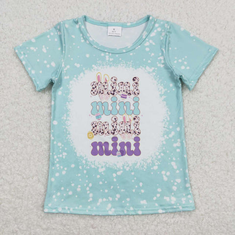 GT0448 baby girl clothes bunny print girl easter summer tshirt toddler easter clothes