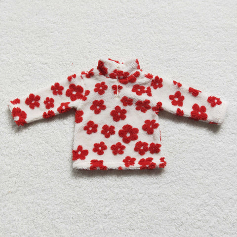 GT0266 baby girls clothes red floral girl winter coat jacket