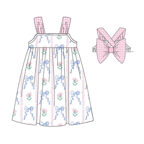Order Deadline:6th May. Split order baby girl clothes bow tie girl summer dress