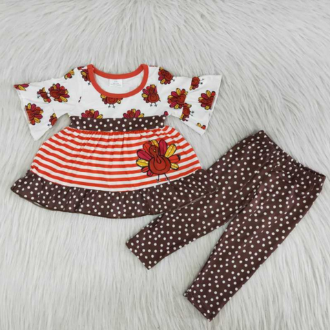 A1-16 baby girl clothes girl thanksgiving outfit turkey set-promotion 2023.10.9