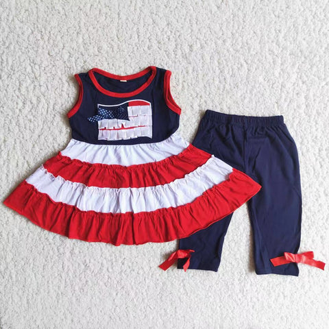 A4-17 kids clothes 4th of July embroidery patriotic clothes 12-18M-7-8T-promotion 2024.3.2 $5.5