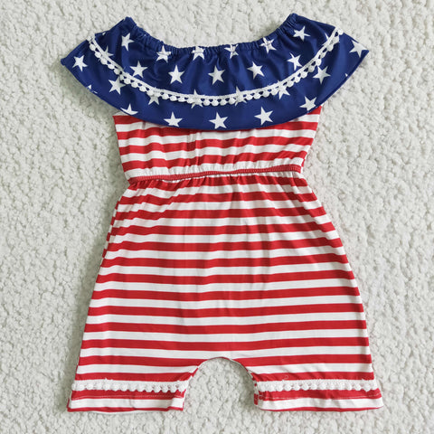 A4-5-2 kids clothes girls patriotic clothes summer jumpsuit overalls-promotion 2024.3.23 $5.5