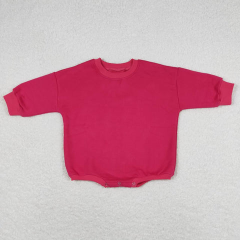 LR0923 RTS baby clothes hot pink sweater newborn winter bubble