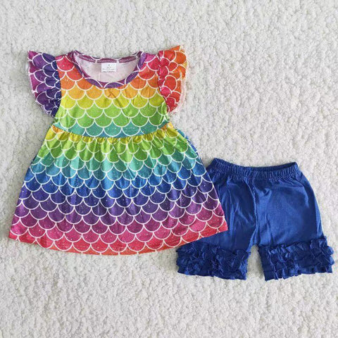 A7-4 baby girl clothes marmaid girl summer shorts set-promotion 2024.3.9 $5.5