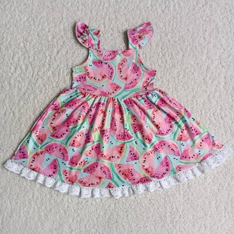 A9-10 baby girl clothes girl summer dress toddler watermelon dress -promotion 2023.12.30