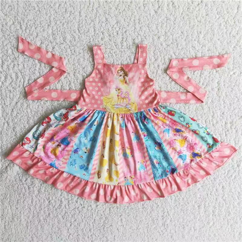 A9-14 baby girl clothes cartoon princess twirl girl summer dress-promotion 2024.1.20