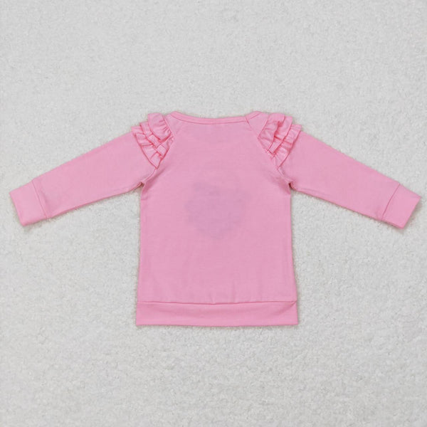 GT0369 baby girl clothes santa claus embroidery  girl christmas top