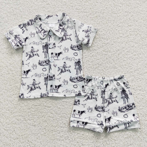 BSSO0275 toddler boy clothes boy summer pajamas set