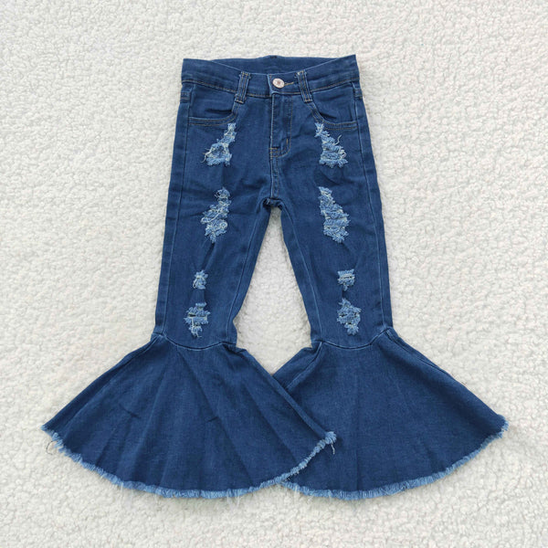 P0133 teenage girls clothing girls bell bottom pants blue flare pant girl jeans
