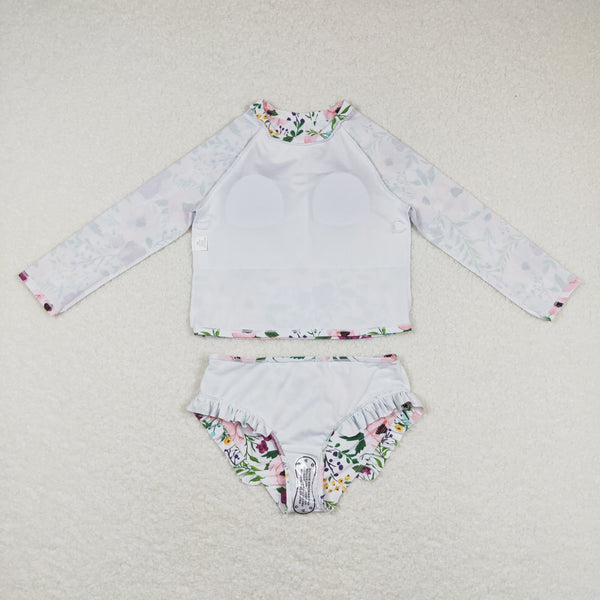 S0180 baby girl clothes floral girl swimsuit swimwear beach wear