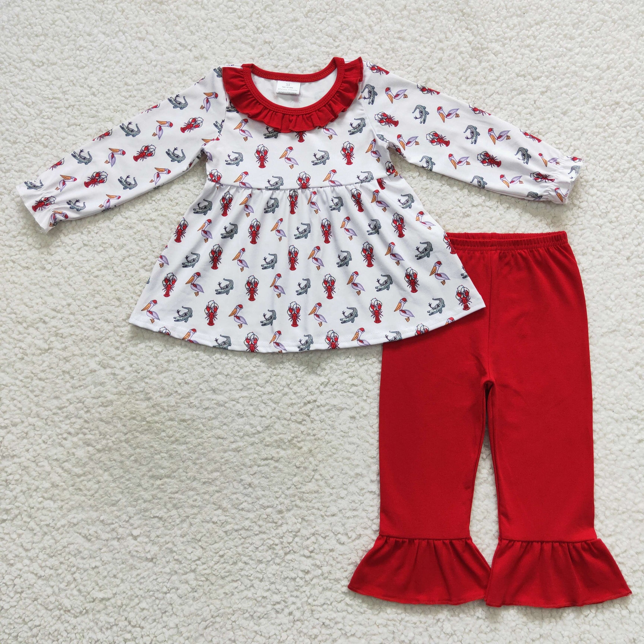 GLP0707 toddler girl clothes crawfish girl winter outfit