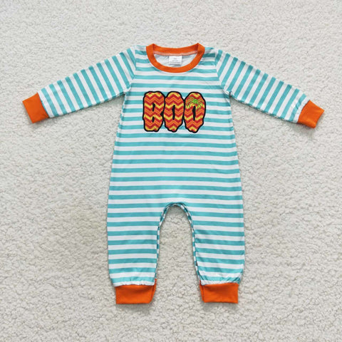 LR0620 baby girl clothes embroidery boo halloween romper