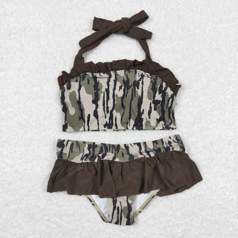 S0193 baby girl clothes girl swim suit camo clothes toddler camouflage swimsuit
