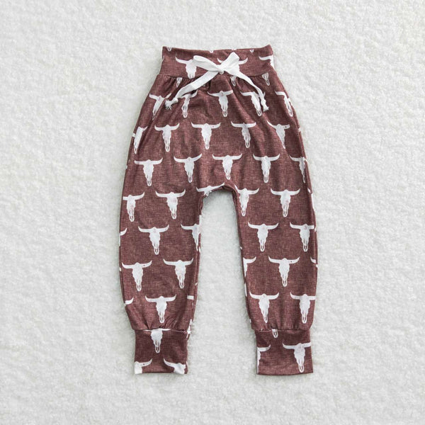 P0273 kids clothes brown cow western winter pant