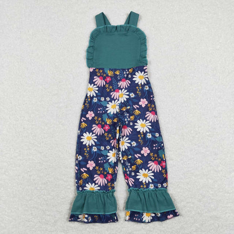 SR0964 baby girl clothes green flower girl summer jumpsuit