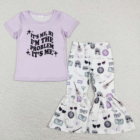 GSPO1246 baby girl clothes girls it's me toddler bell bottoms outfit fall spring set