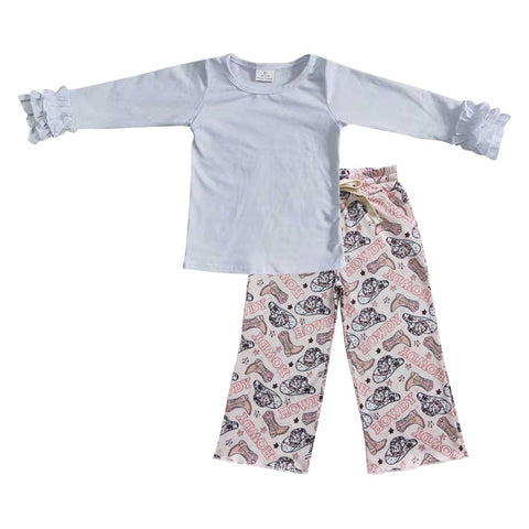 GLP0475 toddler girl clothes howdy girl winter outfit